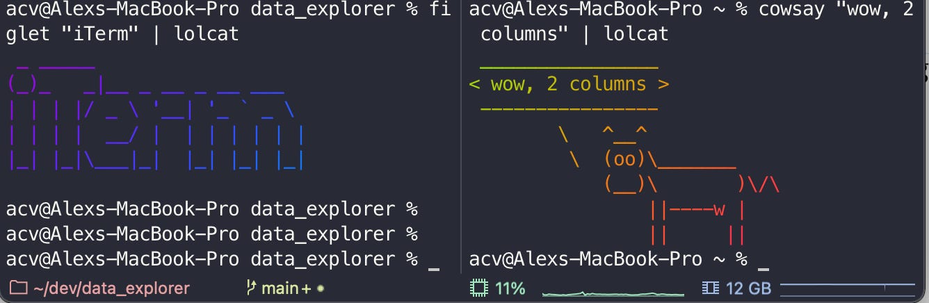 iterm 2-column example